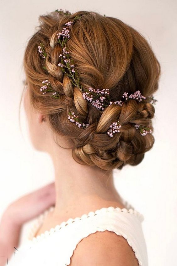 Updo Wedding Hairstyles With Flower Crown