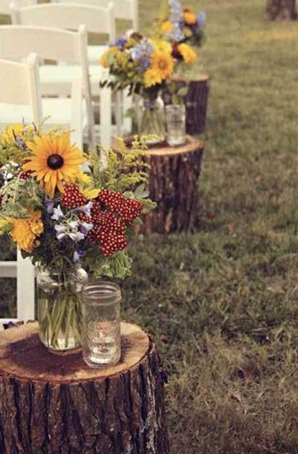 Fall Sunflowers décor from Woman Getting Married 