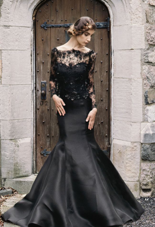  23 Romantic and Stylish Black Wedding Dresses 
