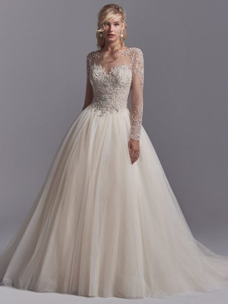 long sleeve lace wedding gown