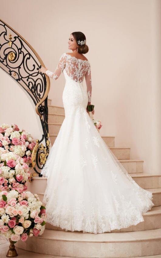  6353 Long Sleeve Wedding Gown With Illusion Back By Stella York 