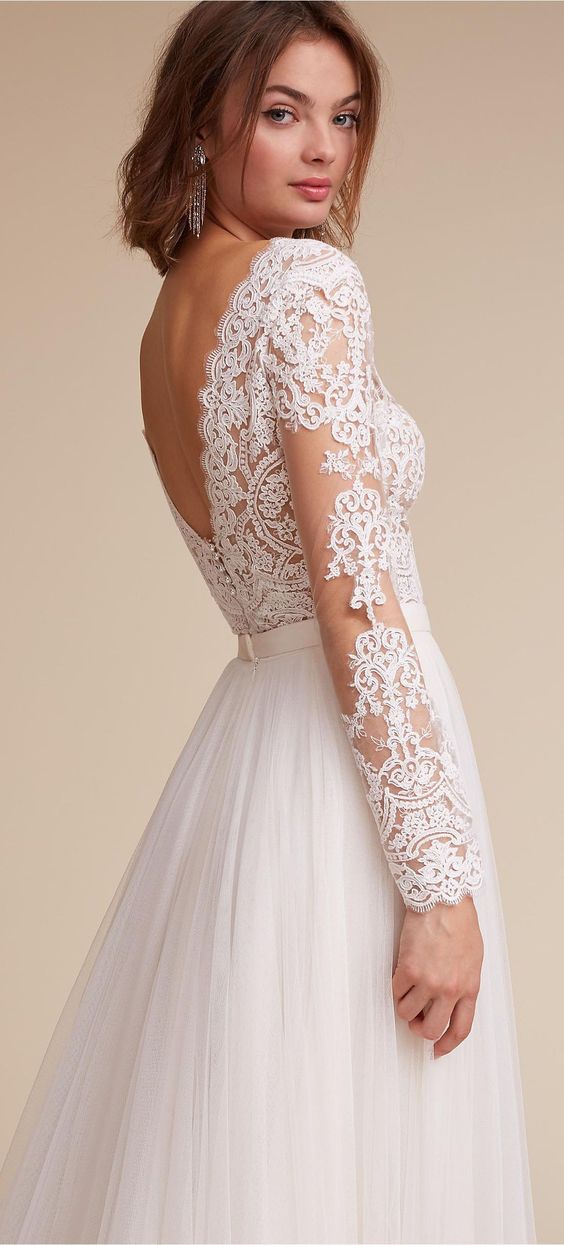  Long-Sleeve Lace Wedding Dress By Bhldn 
