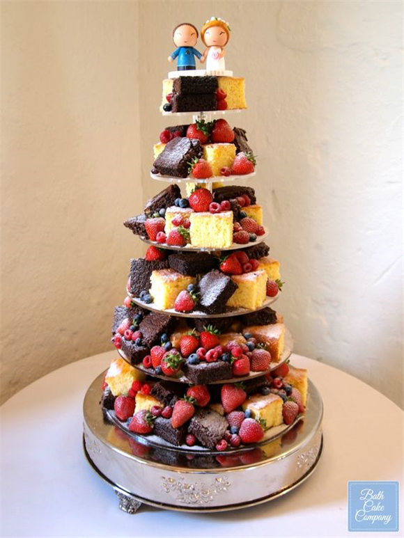 Brownie and Lemon Drizzle Wedding Tower
