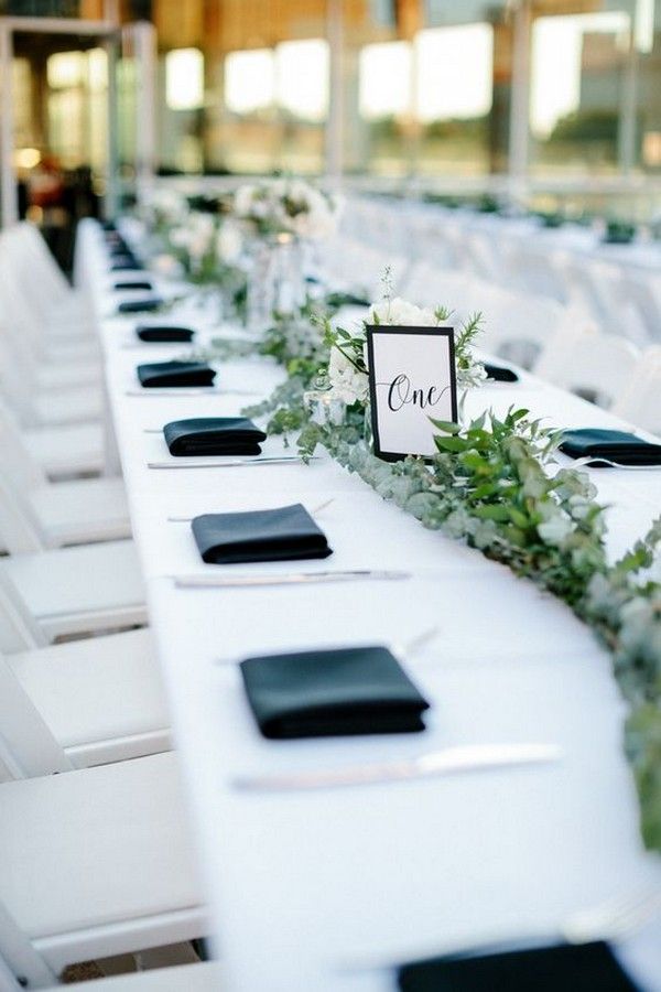 Brilliant Navy Blue and Greenery Wedding Color Ideas