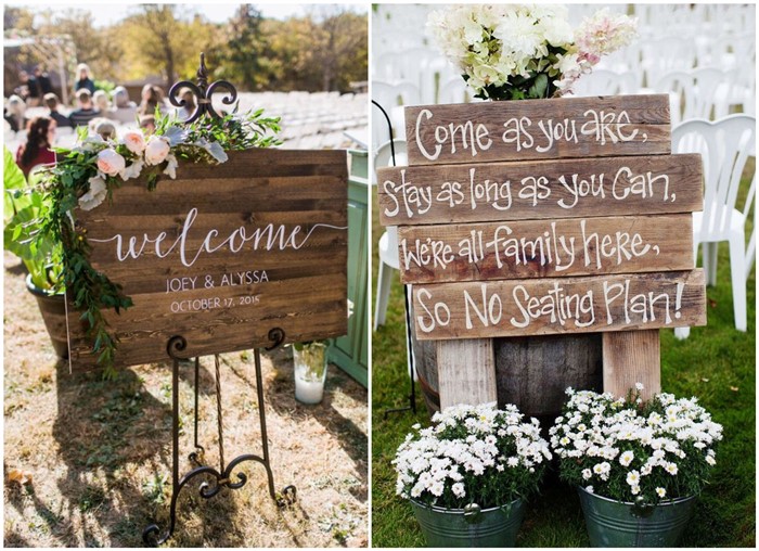 Rustic Budget-Friendly Wedding Signs Ideas