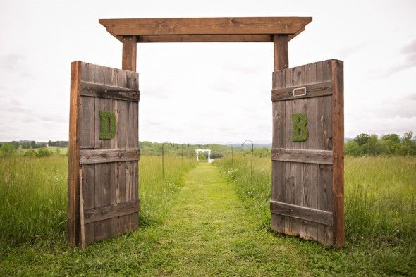 Rustic and Vintage Wedding Entrance Decorations