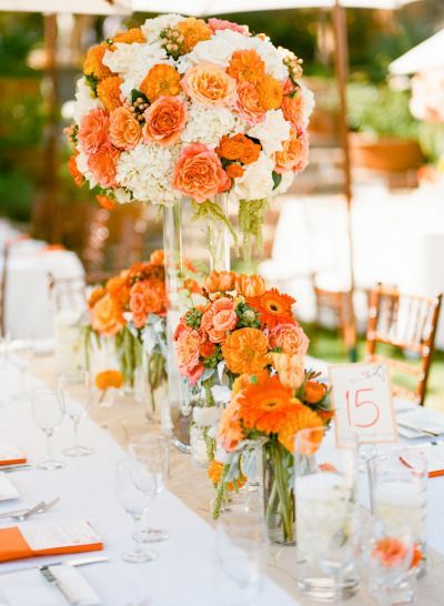 Bright Orange Bridal Bouquets