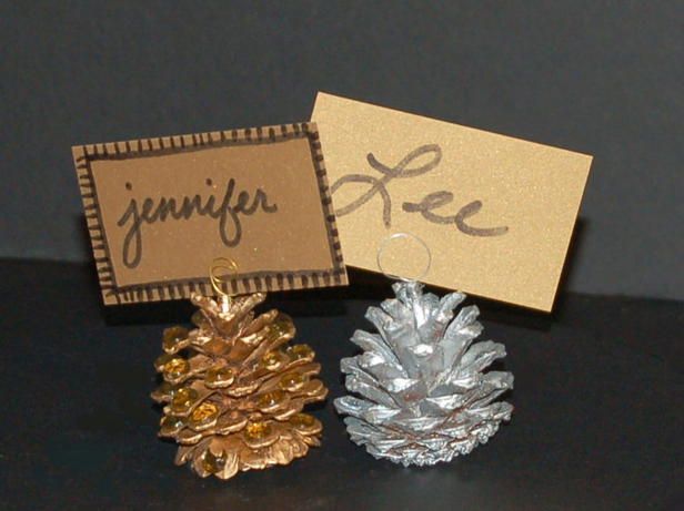 Diy Neon Pine Cone Place Card Holders