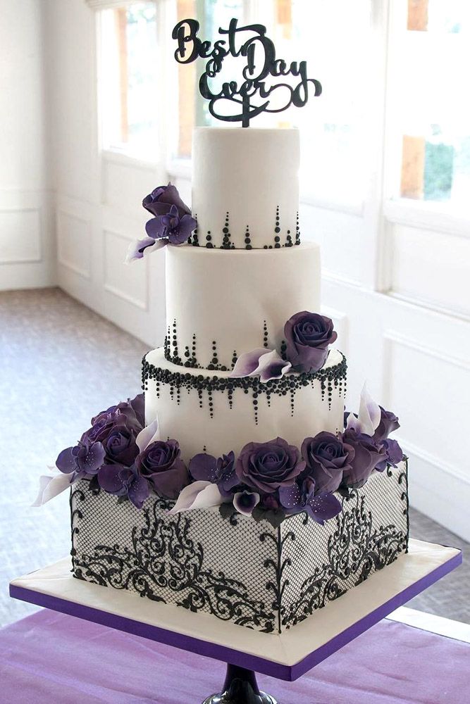 gorgeous black and white wedding cakes