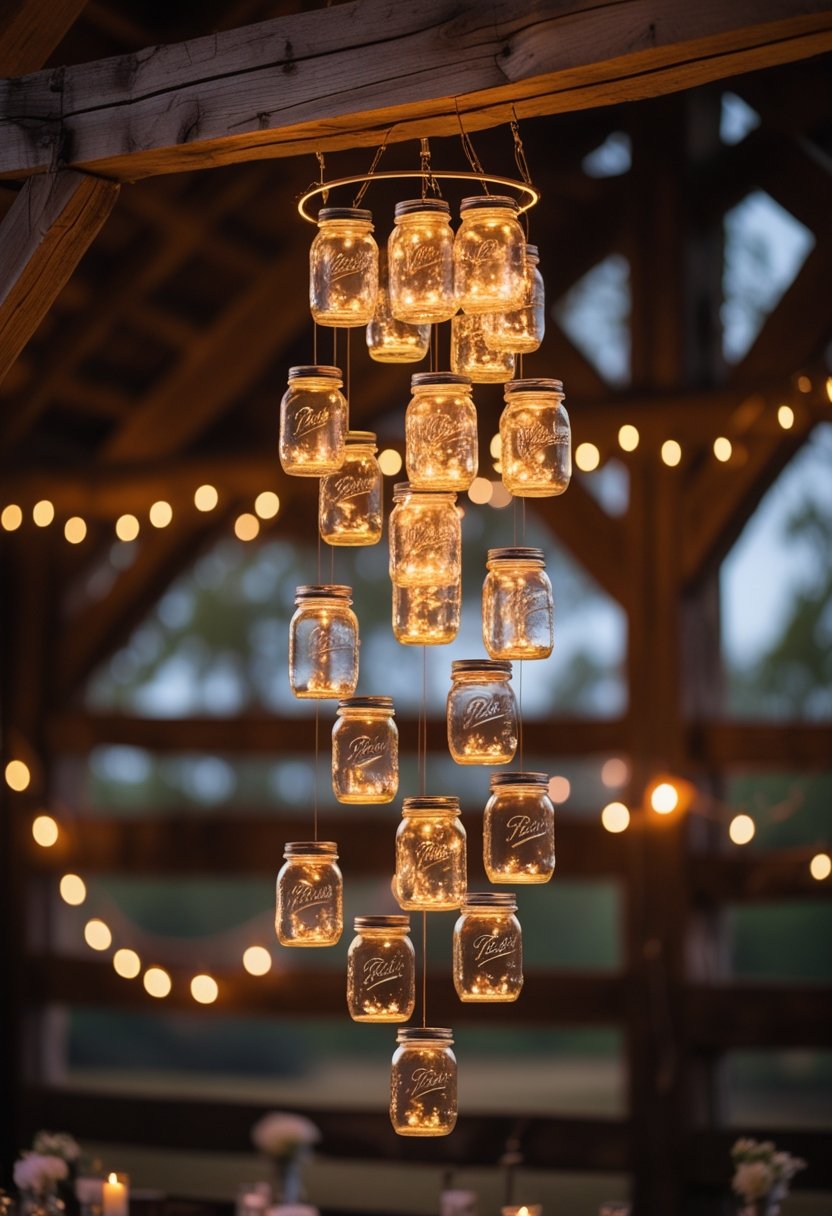 Hanging Mason Jar Chandeliers