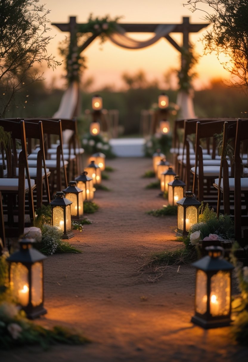 Lantern-Lined Ceremony Aisle