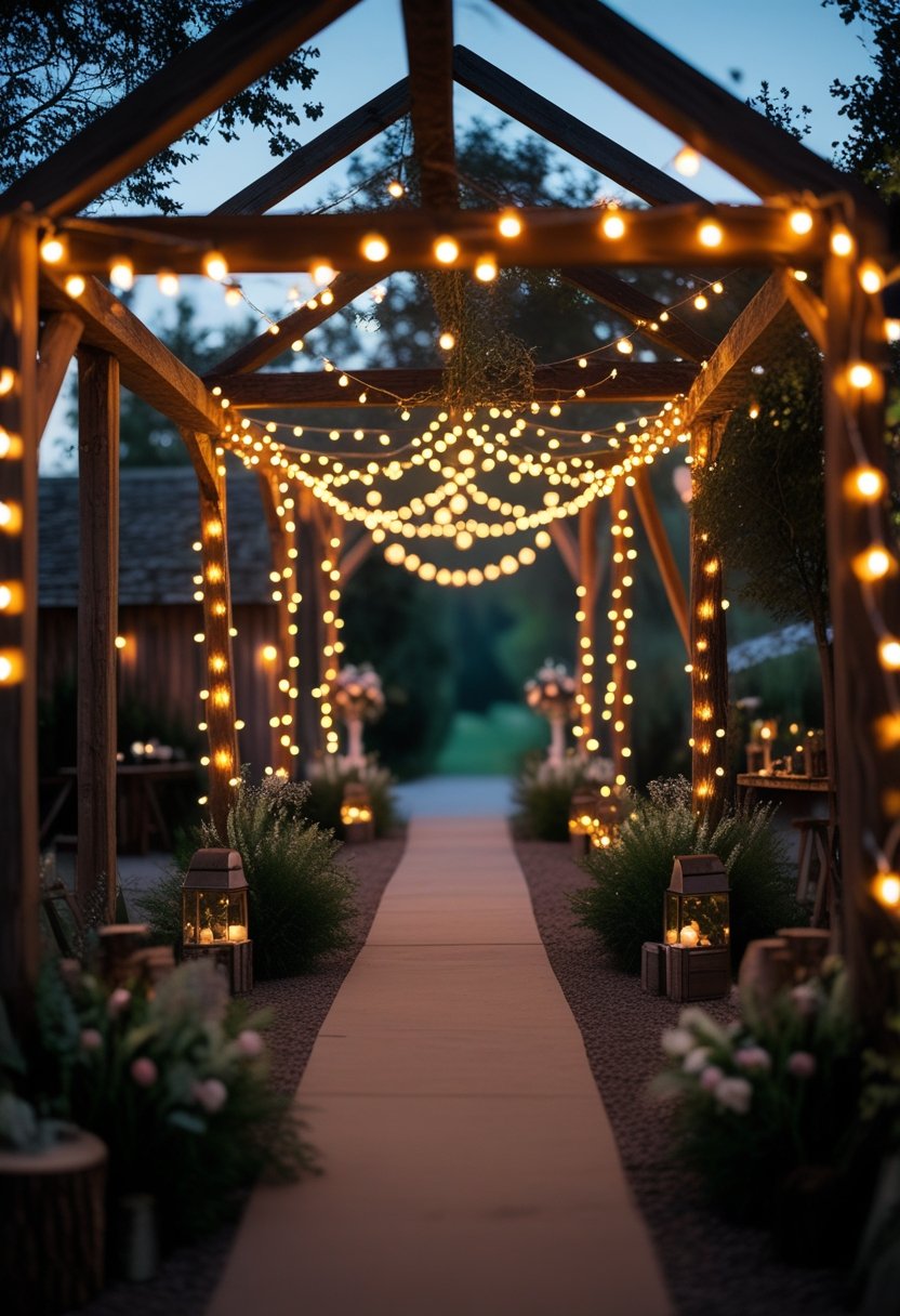 String Light Tunnel Entrance
