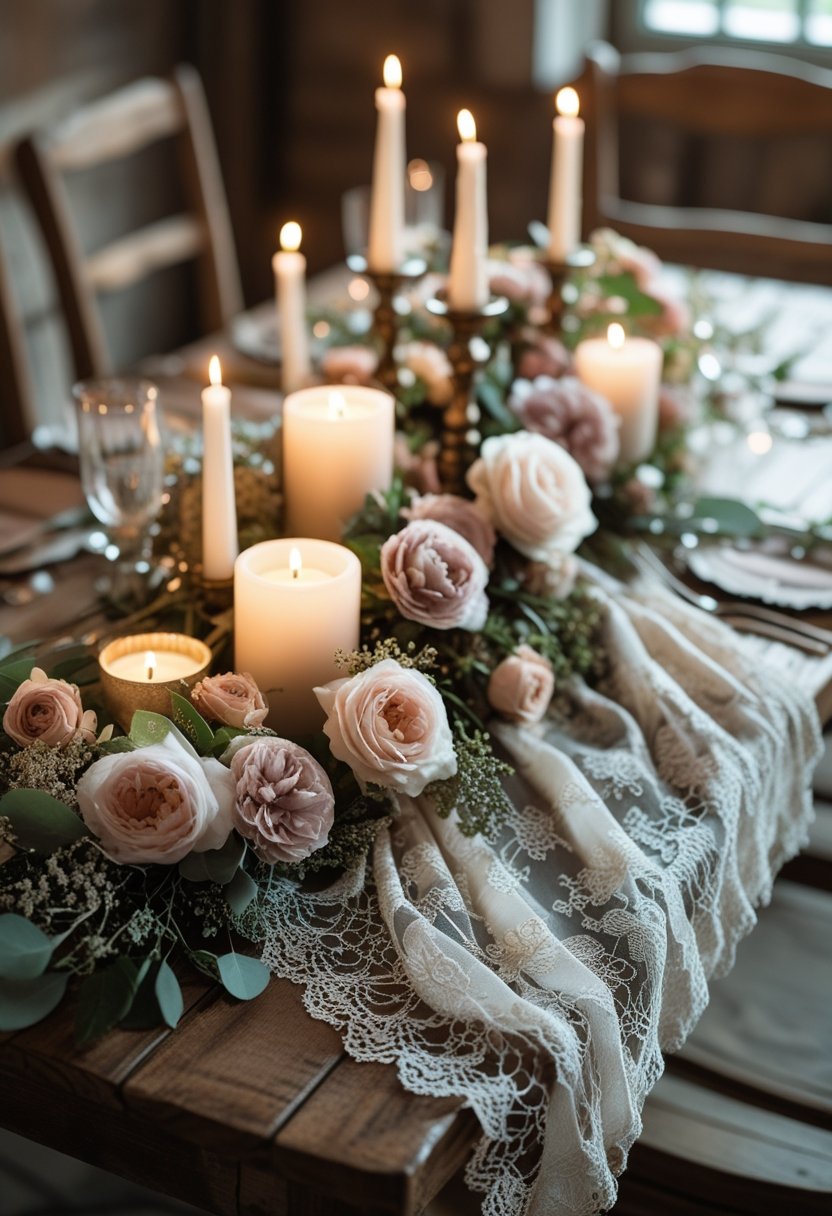 Lace-Draped Sweetheart Table