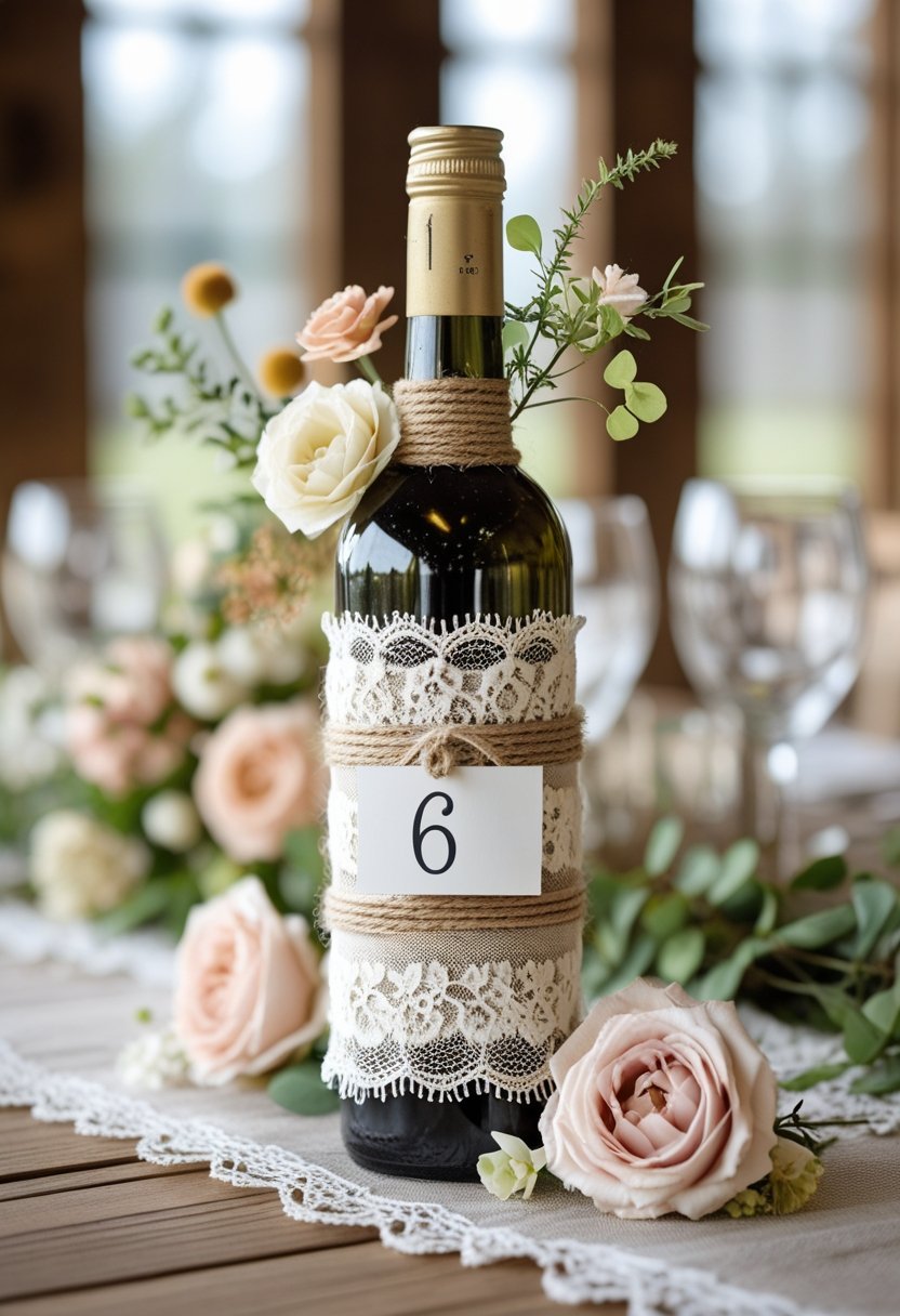 Wine Bottle Table Numbers