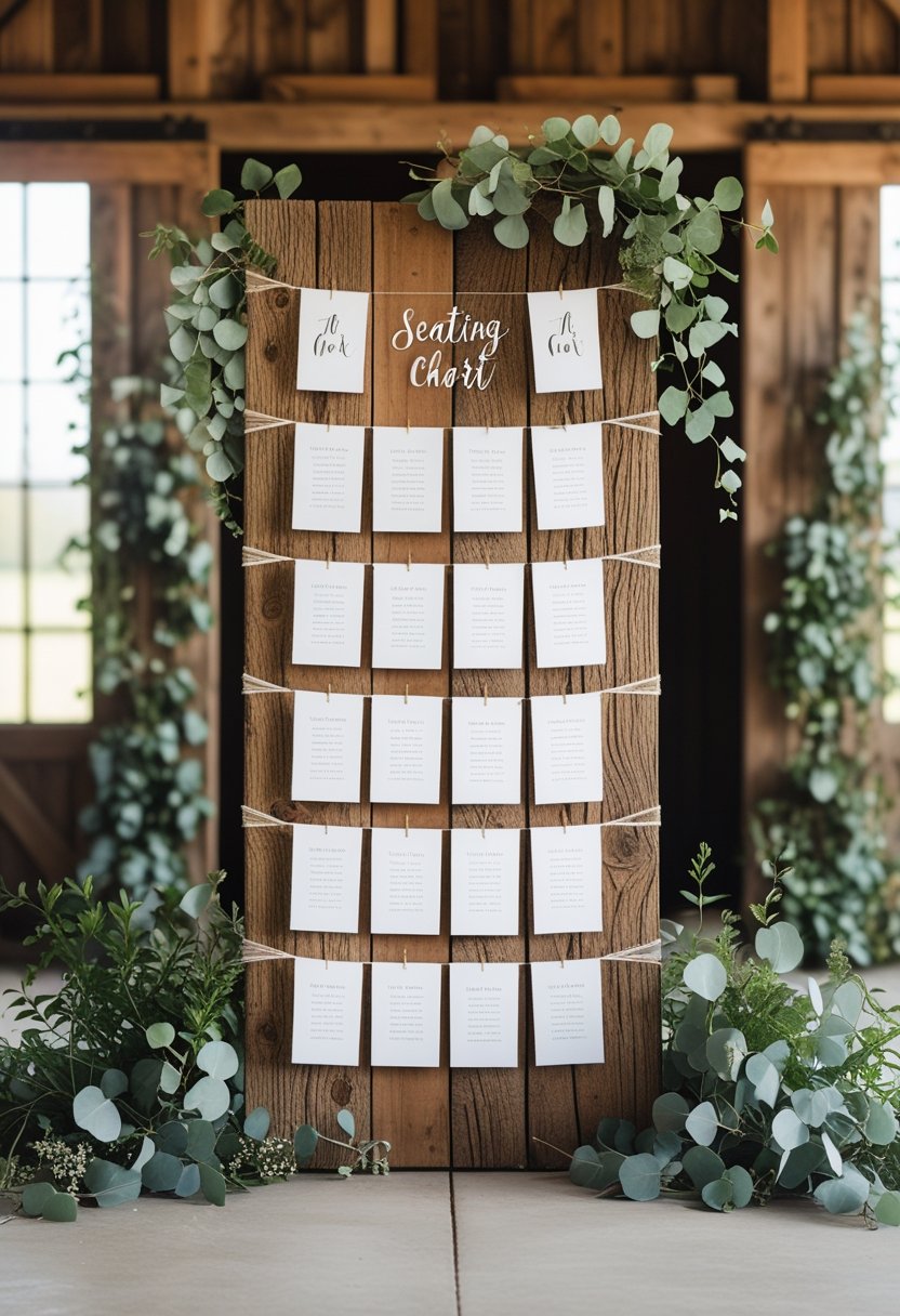 Wooden Seating Chart Board